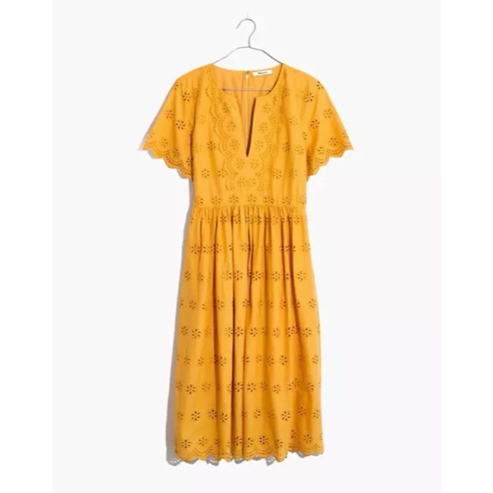 Never worn Madewell Scalloped Eyelet Midi Dress